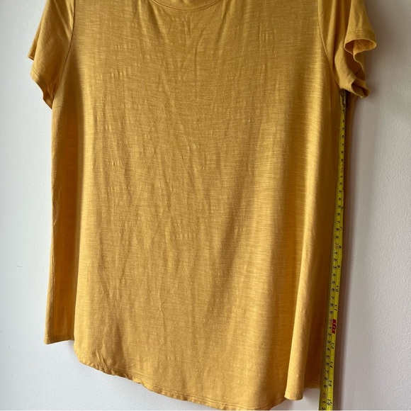 GAP Luxe t shirt | mustard yellow slub knit tee | size small warm toned casual - Picture 5 of 8